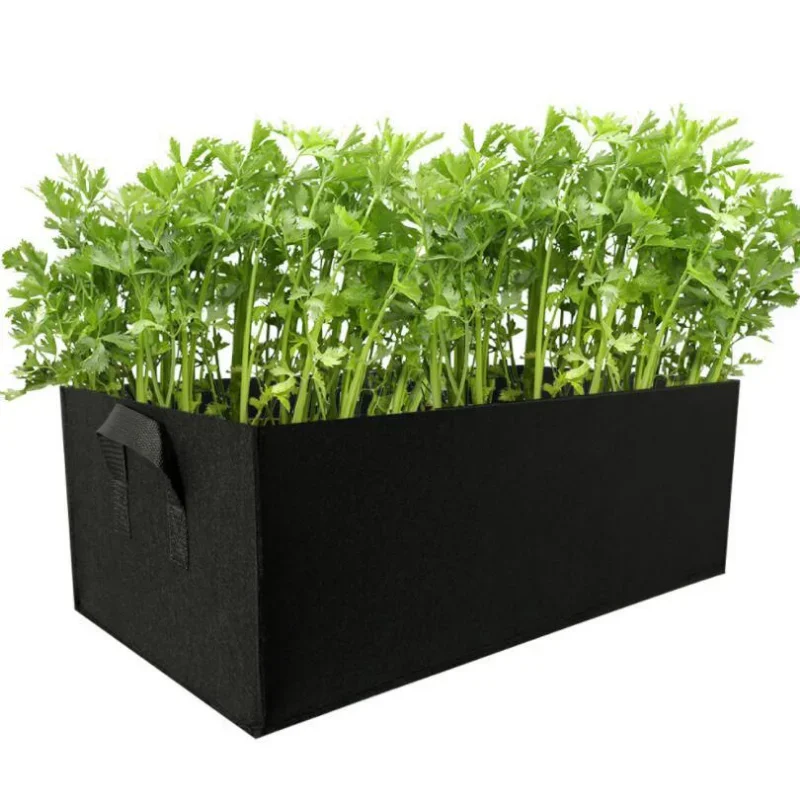 Flower Pot Felt Grow Bag Rectangle Planting Nursery Pot Flower Plant Pot Vegetable Tomato Potato Planters Container Outdoor Garden Tool