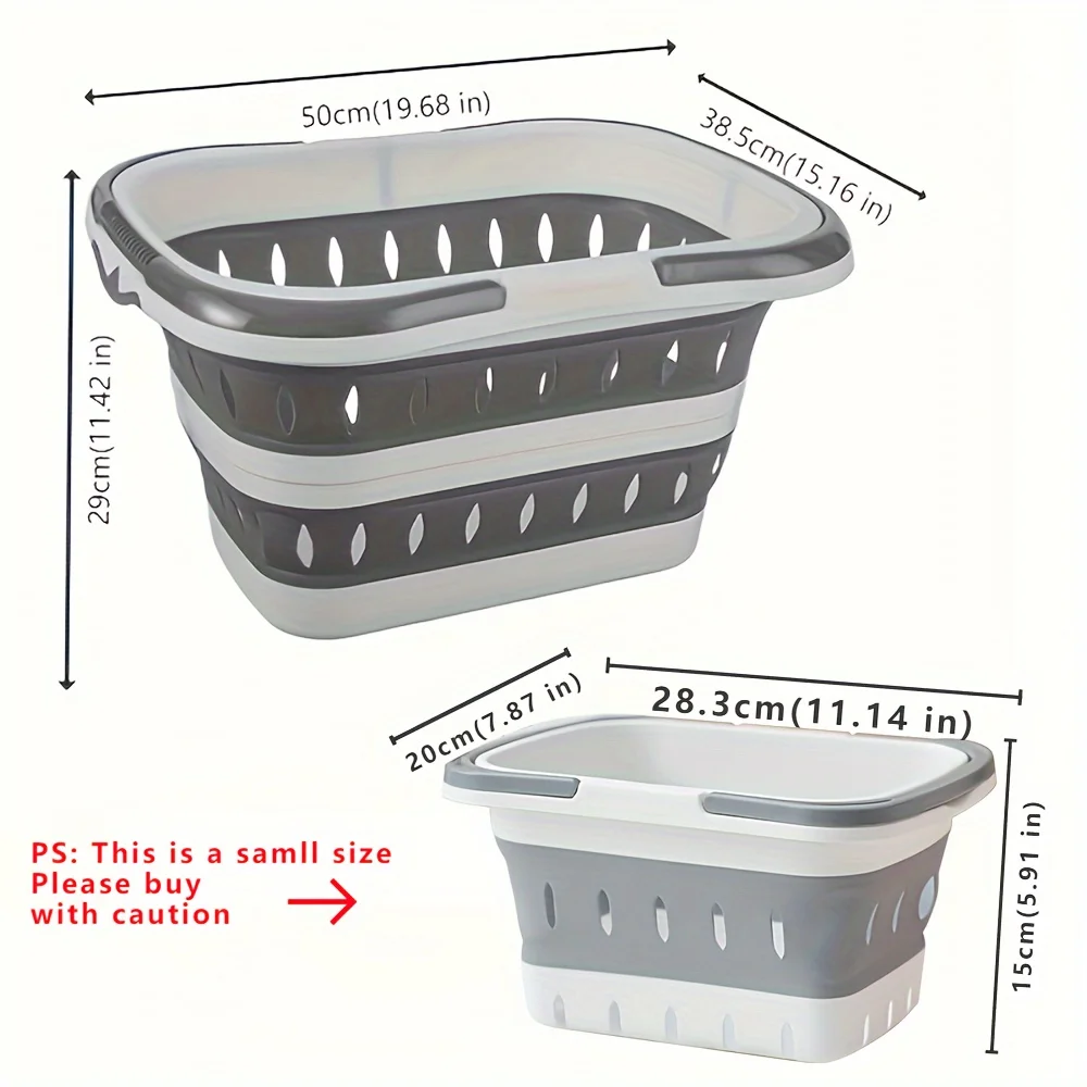 Space Saving Foldable Laundry Basket Portable Plastic Storage Box With Handle Suitable For Bathroom And Laundry Room Organizing