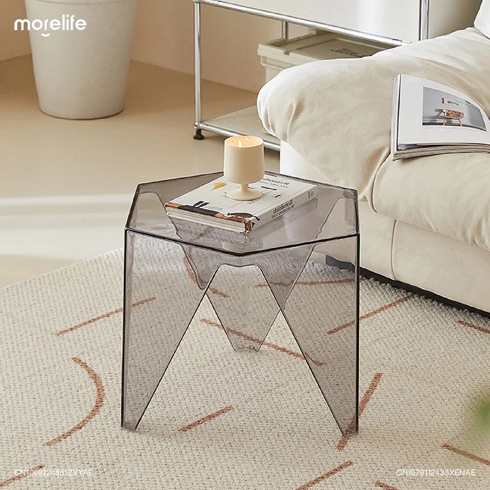 

Transparent Acrylic Coffee Tables Creative Polygon Living Room Sofa Side Table Nordic Small Designer Mini Corner Table Furniture