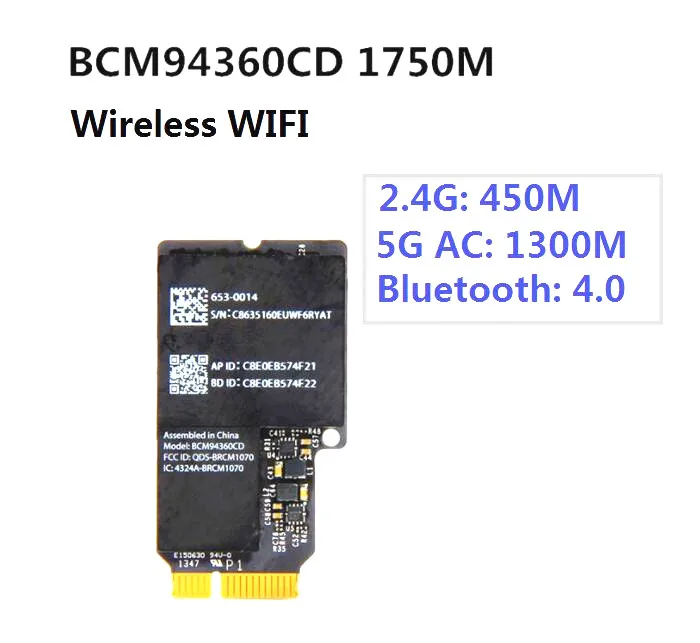 sem fio com 40cm cabo BCM94360CS BCM94331CD