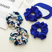 

Temperament Blue/new Sweet Flannel French Large Intestine Circle Ponytail Hair Circle Ladies Hair Accessories Blue Hair Tie