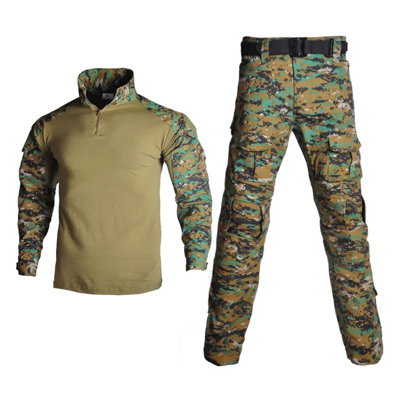 Tactical Shirt Suit Camouflage Training Uniform Long Sleeve Pants Tactical Training Uniform Without Protective Gear Jungle Digit tactical suit tactical shirt combat uniform