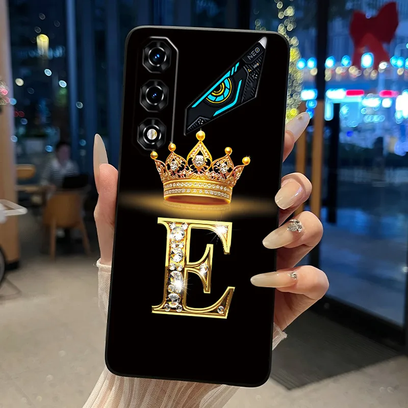 Newest Crown Letter Couple Phone Case - Soft Black Candy Shockproof Casing