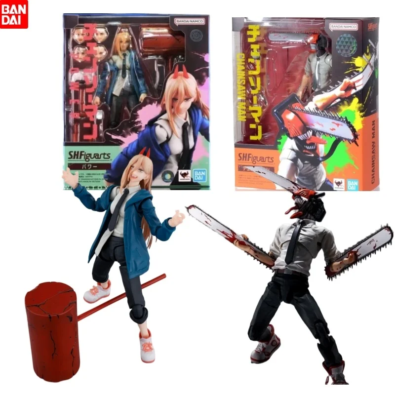 

New Original Bandai Chainsaw Man Figurine Power S.h.figuarts Anime Action Figure Collectible 15cm Pvc Model Statue Doll Toy Gift