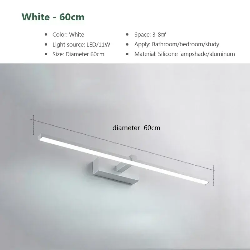 Modern LED Vanity Mirror Wall Light for Bathroom Makeup Mirror Headlamp Indoor Lighting Fixture Sconce Decor - Image 8