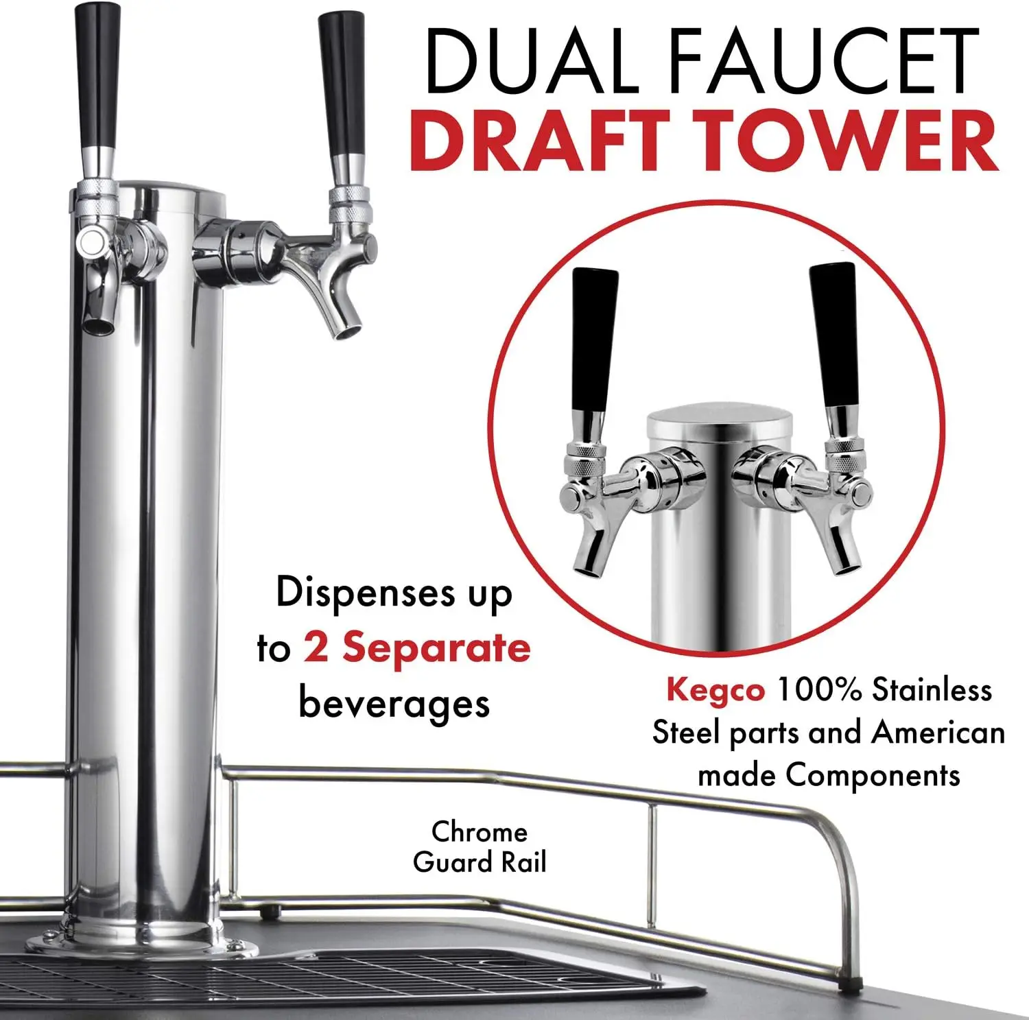 USA K309SS-2 24" Wide Homebrew Dual Tap Stainless Steel Digital Kegerator