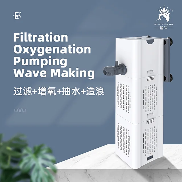Aquarium Fish Tank Filter Three-in-One Water Purification Circulation Pump Small Built-in Submersible Pump Silent Aeration 2