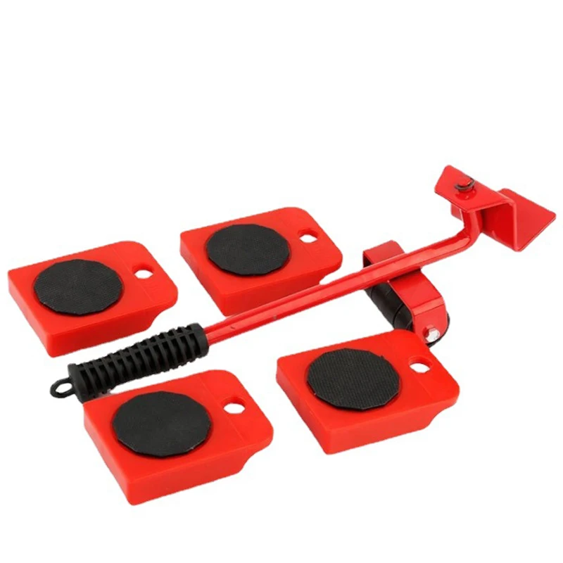 5pcs Set Professional Furniture Mover Tool Wheeled Mover Roller With