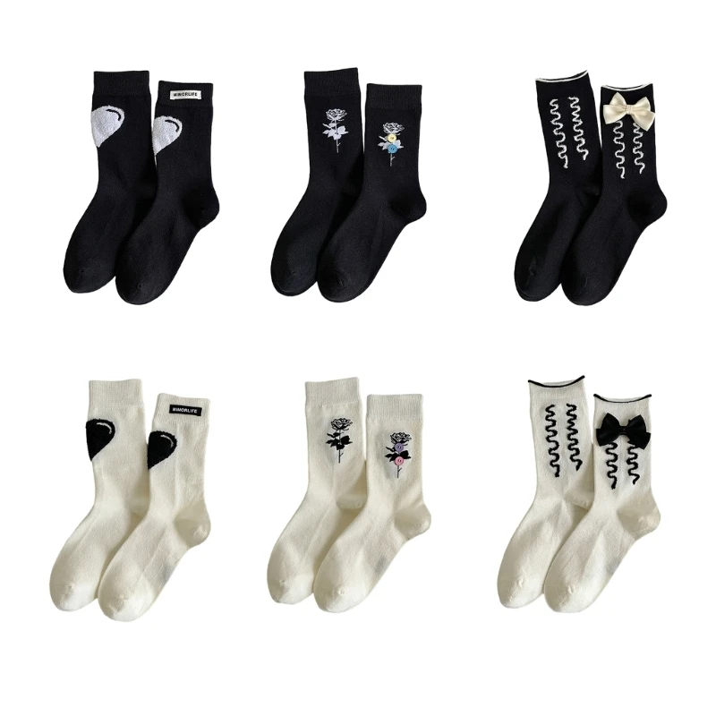 

Fashionable Women Bowknot Socks Japanese High Elastic Sock Comfortable Fit for Any Outfit