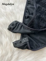 Magdalyn Women Sexy One Piece Mesh Rompers Tulle Skinny Fashion Streetwear INS Slim Catsuits Hollow Floral Combination Bodysuits - Image 6
