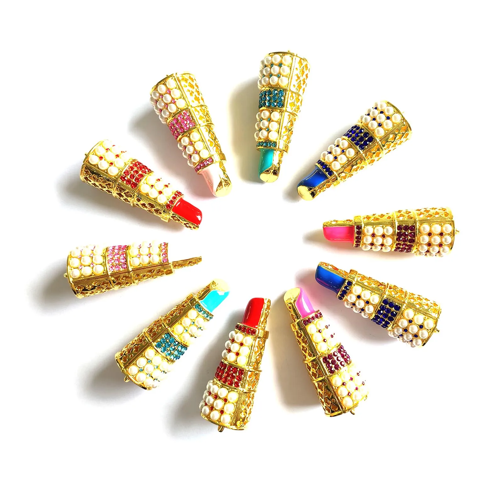 10pcs Lipstick Charms Fit For DIY Jewelry Making LP0011 LP0012