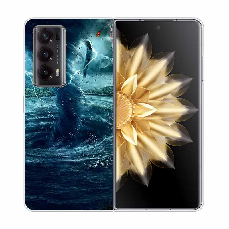 Enhanced Clear Print Hard Case with Wolf and Lion Design