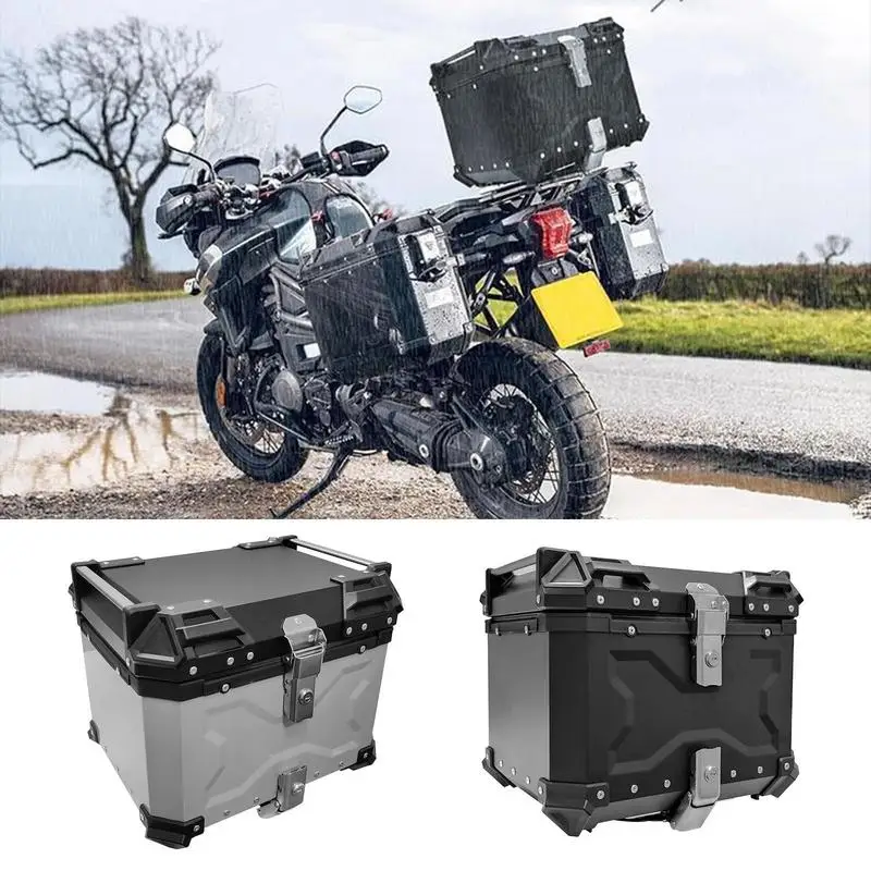 

Aluminum Top Tail Rear Luggage Storage Tool Cases Bike Rear Luggage Tail Storage Tool Helmet Box Motorbike Rear Trunk Tool Box