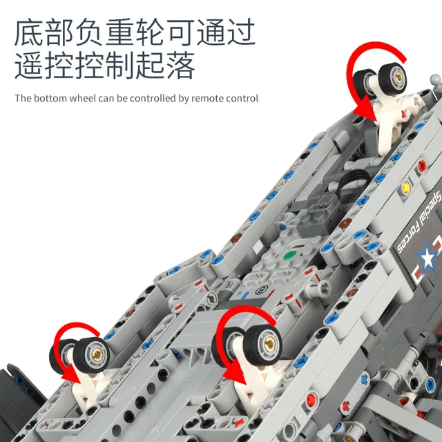 1685 PCS WW2 High-tech Military Weapon V-22 Osprey Airplane Remote Control Model Building Blocks Bricks For Kids Boy Gifts 42113 4
