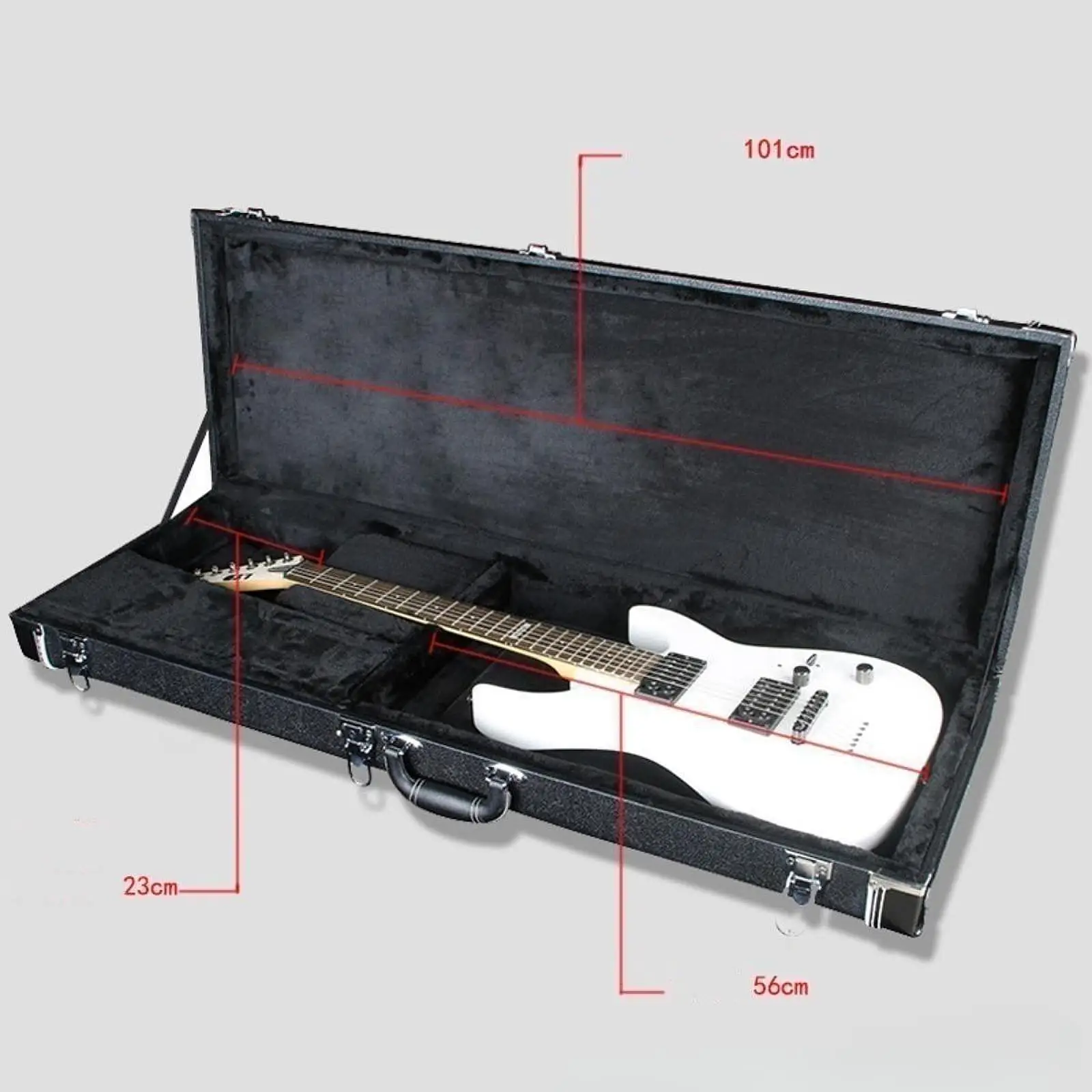 Electric Guitar Hard Case Sturdy Guitar Storage Box Hard Shell Carrying Case Wooden Instrument Protector for Electric