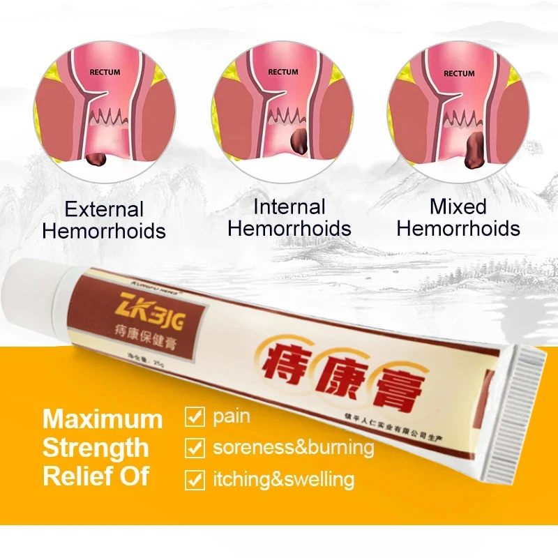 Hemorrhoids Treatment Cream Hua Tuo Hemorrhoid Cream Piles Elimination Pain Anal Bleeding Musk Herbal