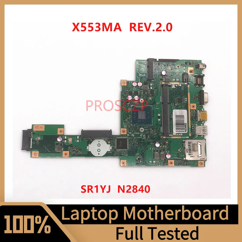 Mainboard para Asus Laptop Motherboard Pn:60nb04x0-mb1800 com Sr1yj N2840 Cpu 100 Completo Testado Trabalhando Bem X553ma Rev.2.0