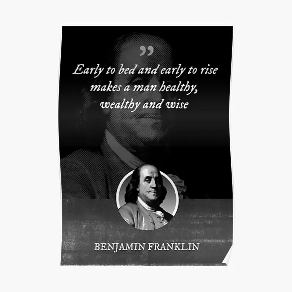 Benjamin Franklin Early To Bed And Ear Poster Decorazione Pittura Murale Stampa Immagine Home Modern Art Decor Vintage No Frame