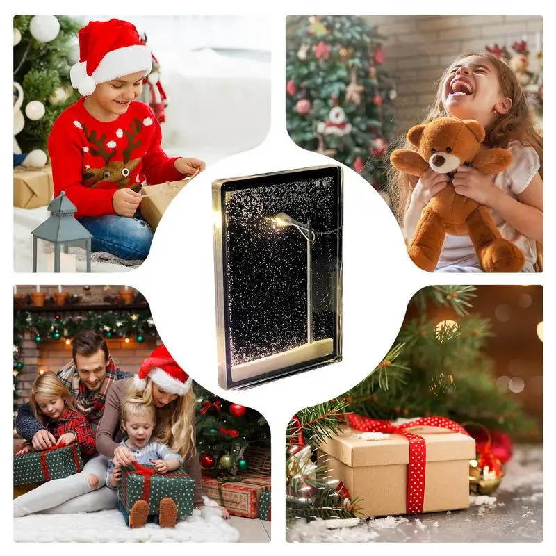 Christmas Light-Up Kit Night Light Arts Snow Scene Night Light Handmade DIYs Material Package Holiday Sleep Birthday Gift