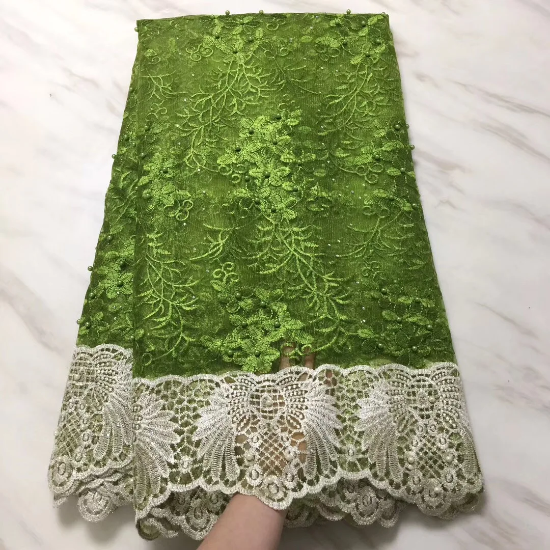 

Nigerian Lace Fabric 2021 High Quality Sky Blue African Lace Fabric Pink Tulle Lace Beautiful African Laces Dresses