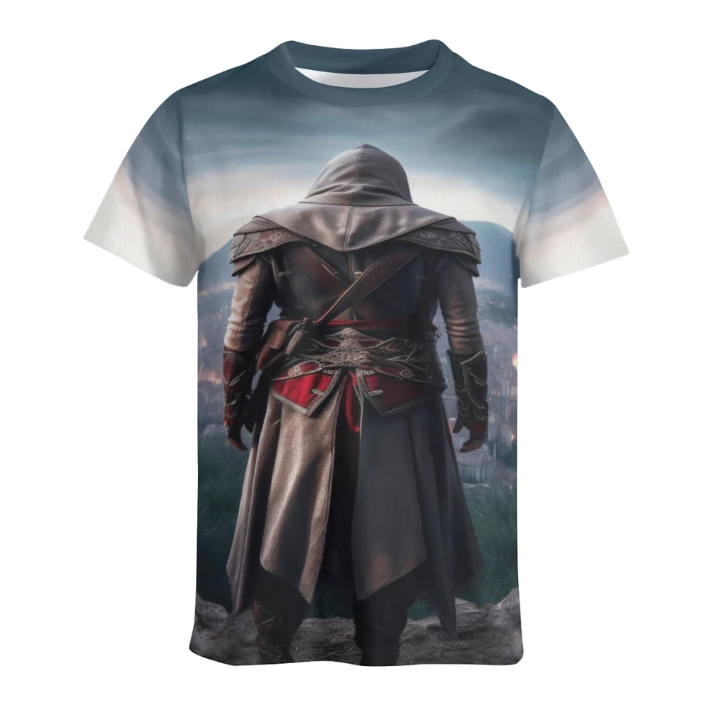 thumbnail image 1 of Camiseta Ass-assin's Cre-ed para hombre y mujer, camisetas de algodón de manga corta con cuello redondo, ropa de verano, 1 of 4