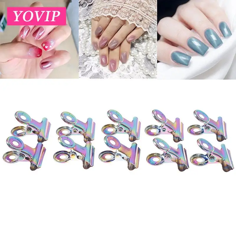 스테인리스 스틸 러시안 C 커브 네일 핀칭 클립, 곡선 클립, 전문 프랑스 네일 도구, 네일 익스텐션 컬 클립, 10 개