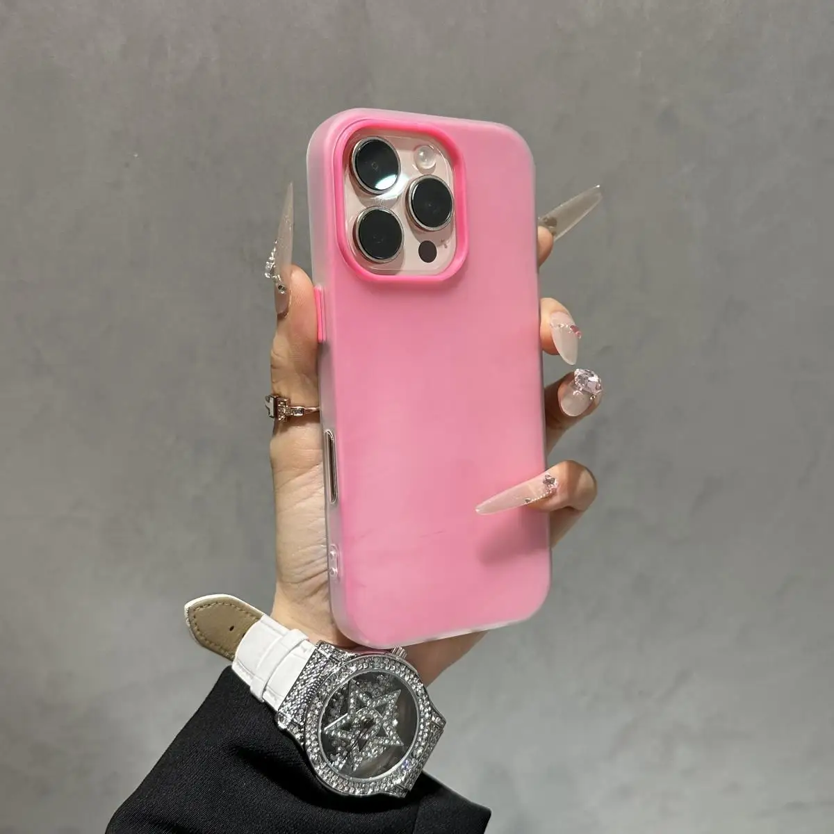 Luxury 2-in-1 Candy Color Clear Matte Phone Case - Shockproof Bumper Soft Jelly Cover