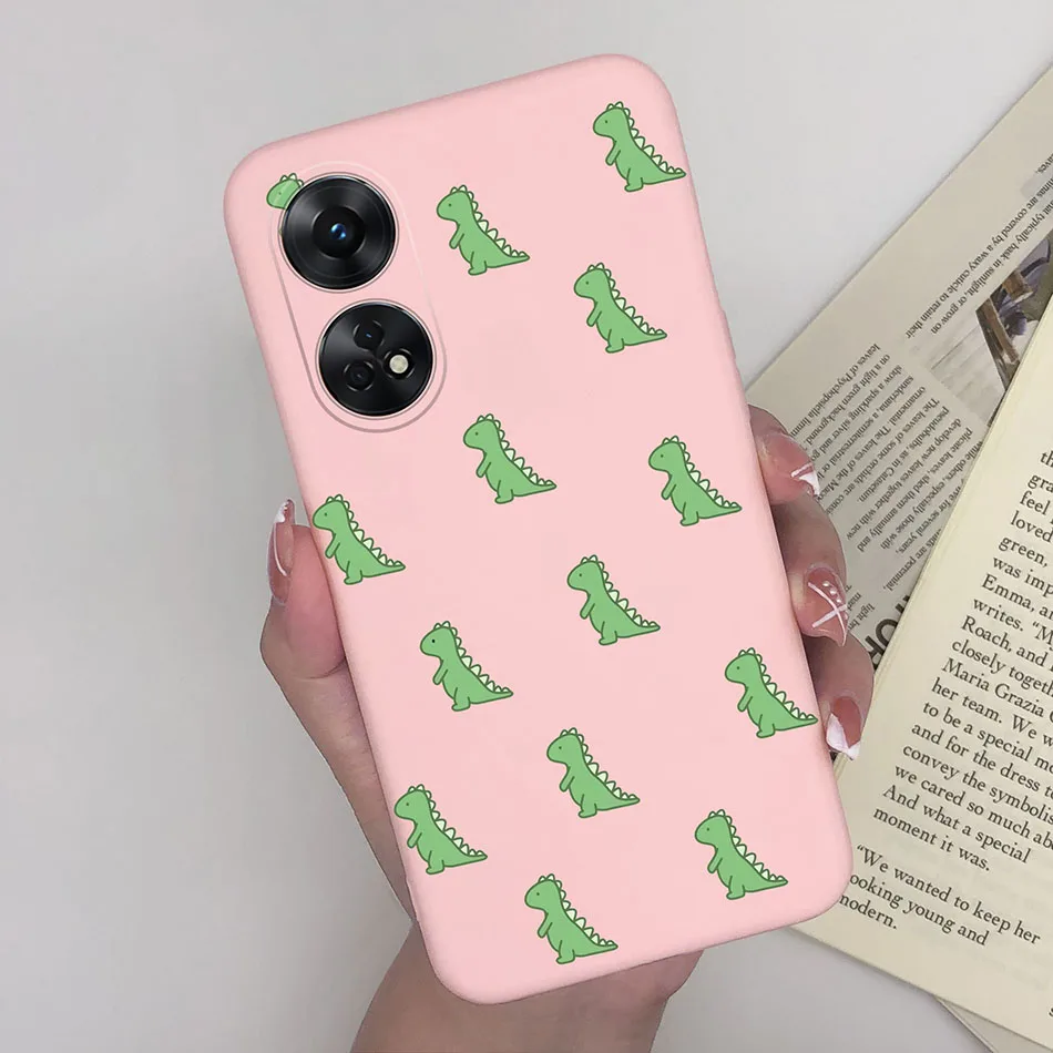 Fashionable Heart & Flower Cat Design Silicone Shockproof Phone Case - Frosted Back Cover