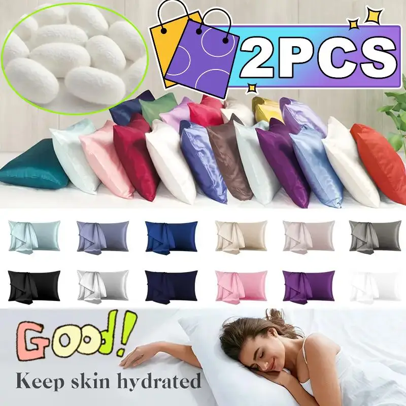 New21PCNordicPureEmulationSilkPillowcaseWhiteBlackGreyDecorativePillowCoversLuxury