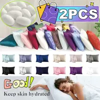 New 2/1PC Nordic Pure Emulation Silk Pillowcase White Black Grey Decorative Pillow Covers Luxury Comfortable Home Bedding Cases 1