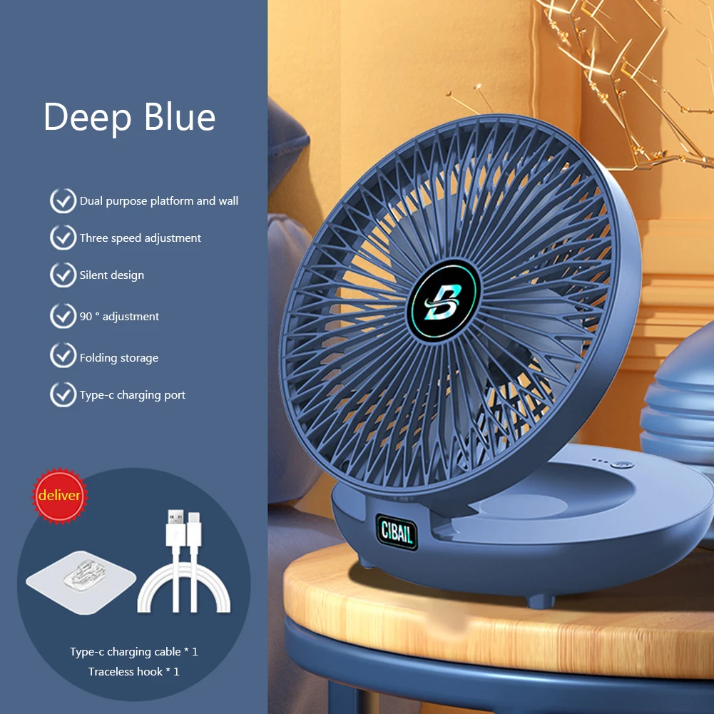 Wall Electric Fan Foldable Camping Fan Household USB Rechargeable Desktop  Fans Portable Standing Fans for Kitchen Home Car - AliExpress