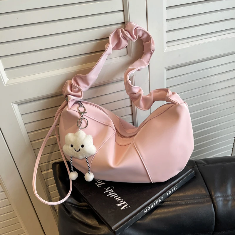 

Модные однотонные сумки через плечо с внутренним отделением, Лидер продаж 2024, женские сумки из мягкого полиуретана на молнии