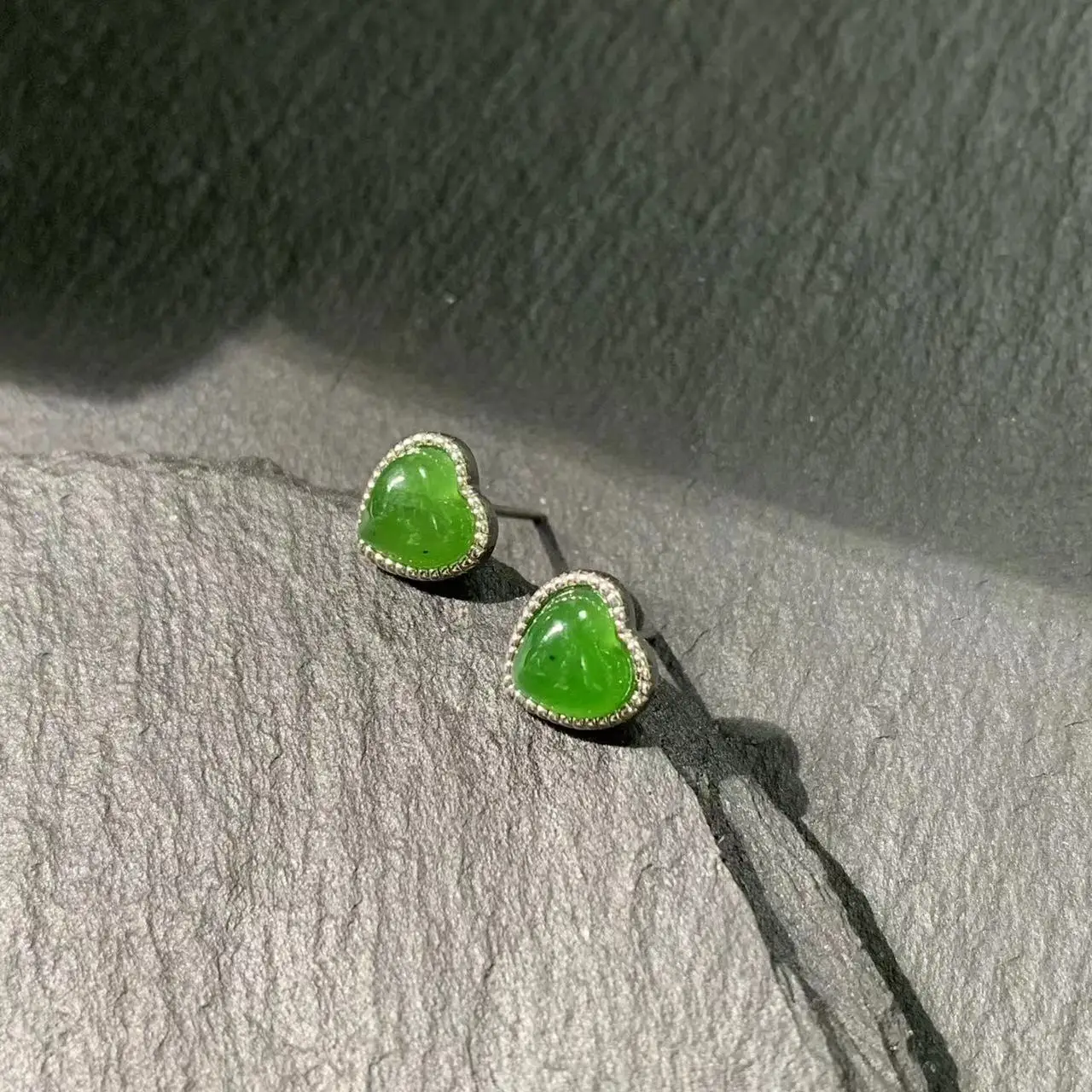 Natural Green Jade 925 Sterling Silver Stud Earrings for women Jewelry Gift Prevent allergy gem jewelry Genuine stone