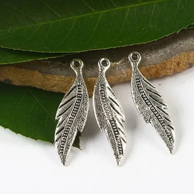 

10pcs 33*9mm Tibetan Silver Color Leaf Charms H2381 Charms for Jewelry Making