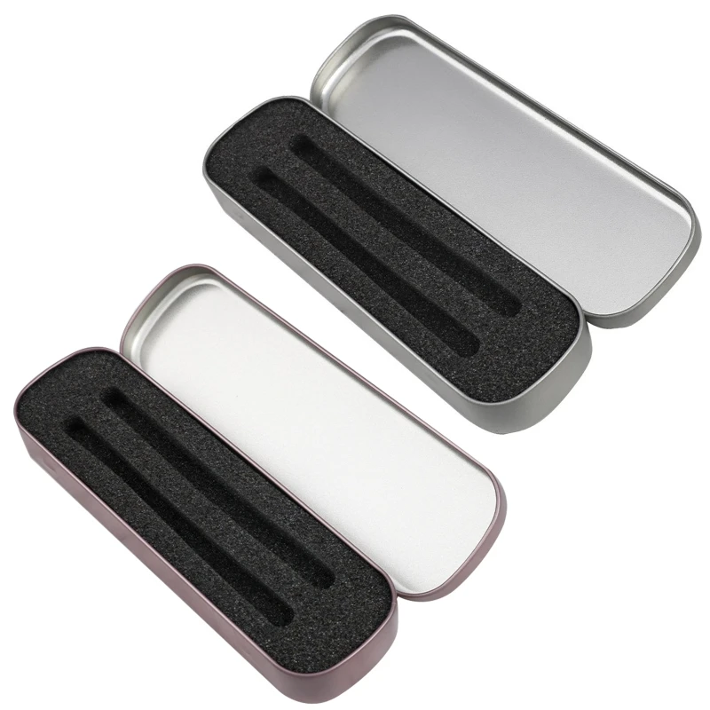Pencil Cases Stationery Box Compact Metal Pen for CASE with Sponge Cushion Mini Rectangular Pen Box for Adul