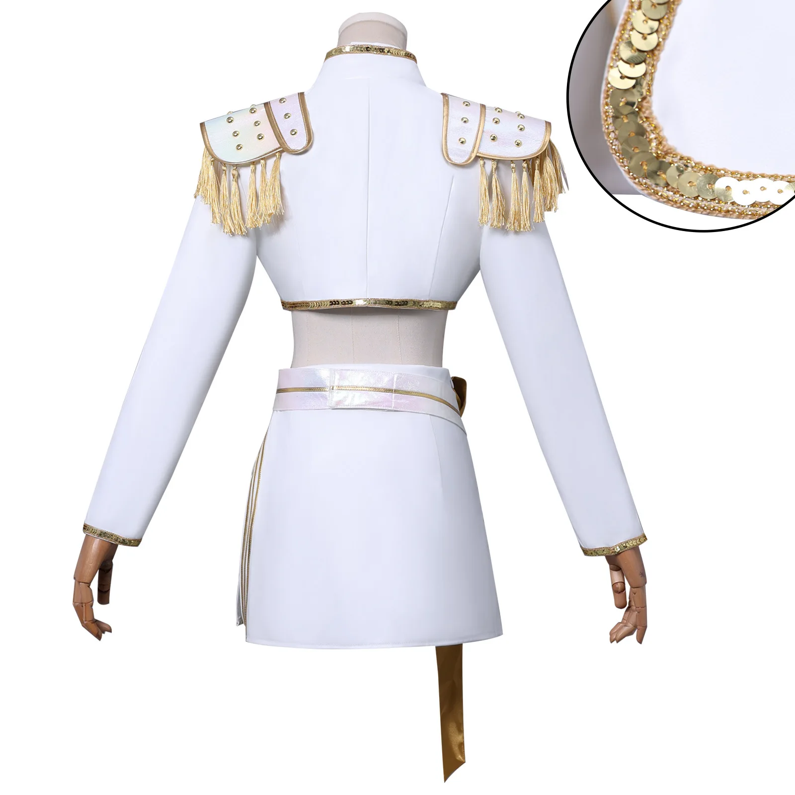 Mira KPop Cosplay Costume White Top Dress Wig Girls Demons Hunter