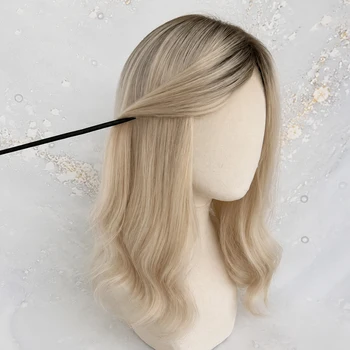 Parrucche in Capelli Umani Vergini Europei con Base in Seta 6x6, Balayage Marrone con Riflessi, HD Lace, Aspetto Naturale del Cuoio Capelluto, per Donne