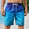 Gradient Graphic Beach Shorts For Men Colorful 3D Printed Board Shorts Summer Casual Vacation Short Pants Loose Surf Swim Trunks 2