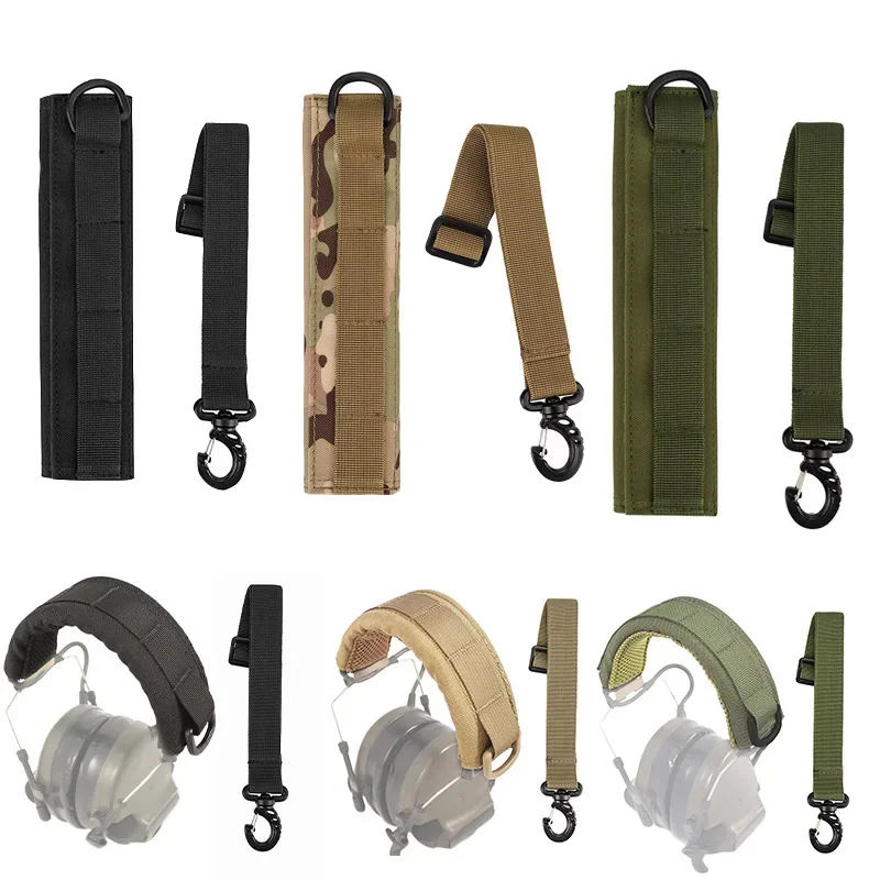 Molle Modular Headset Cover Headband Tactical Earphone Microphone Protection Case Hunting Earmuff Headphone Stand Strap