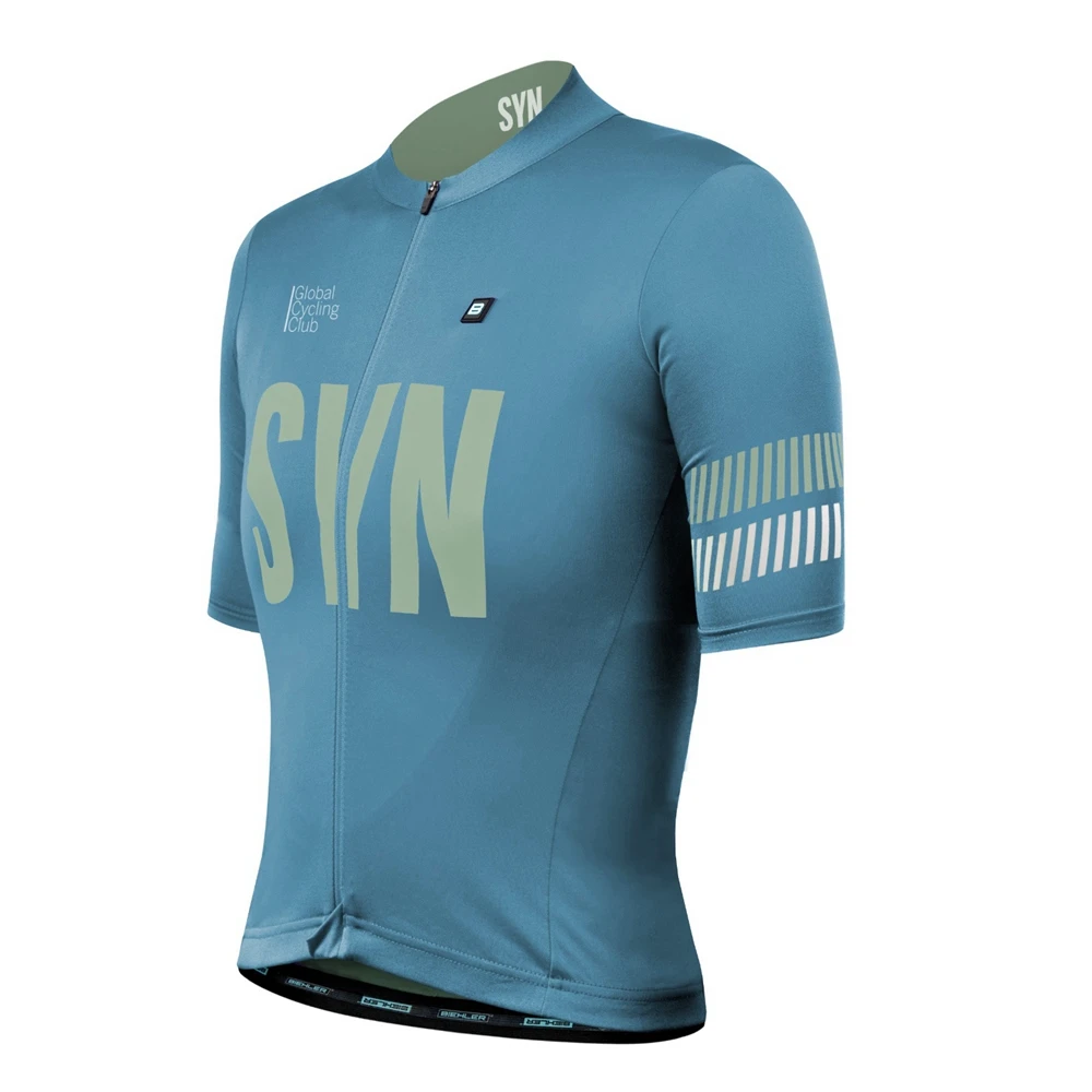 SYN Light blue women's summer short-sleeved cycling jersey top road bike MTB cycling outdoor sportswear