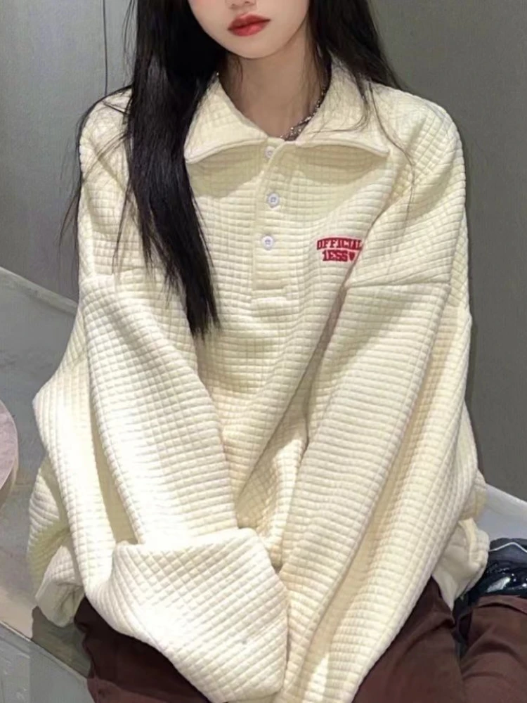 

HOUZHOU Harajuku Vintage Sweatshirt Women Loose High Street Oversized Hoodies Autumn Korean Fashion Female Tops Chic