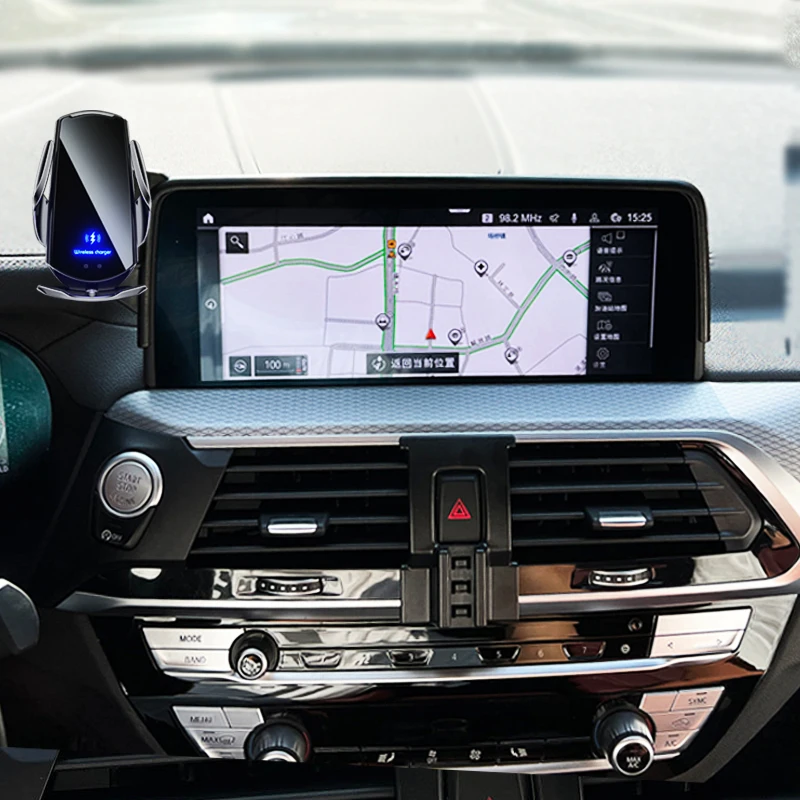 BMW X3 G01 X4 G02 2018 2019 2020 2021 자동차 전화 홀더 화면 고정 네비게이션 브래킷, 15W 무선 충전 액세서리