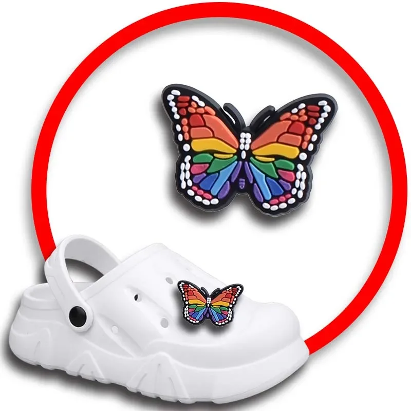 

1 шт. булавки для Crocs, шармы, аксессуары для обуви, украшение бабочки, джинсы, женские сабо, пряжка, Детские сувениры, мужские значки, подарок для мальчика и девочки