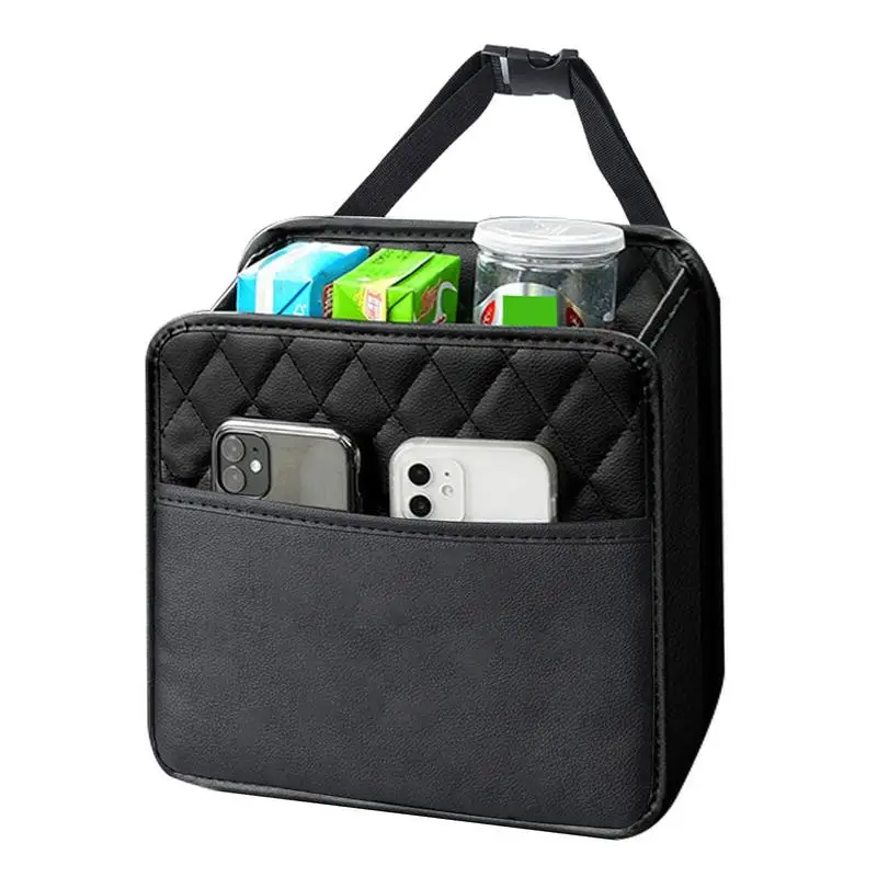 

Car Backseat Organizer Car PU Leather Organizer For Backseat Wear Resistant Decorative Interior Storage Supplies With Large