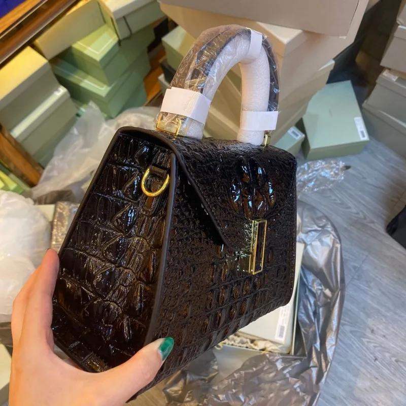 Borsa a mano da donna vintage con patta e risvolto, in pelle crosta, nuova borsa a tracolla di design da donna, a tracolla singola_voghion.com