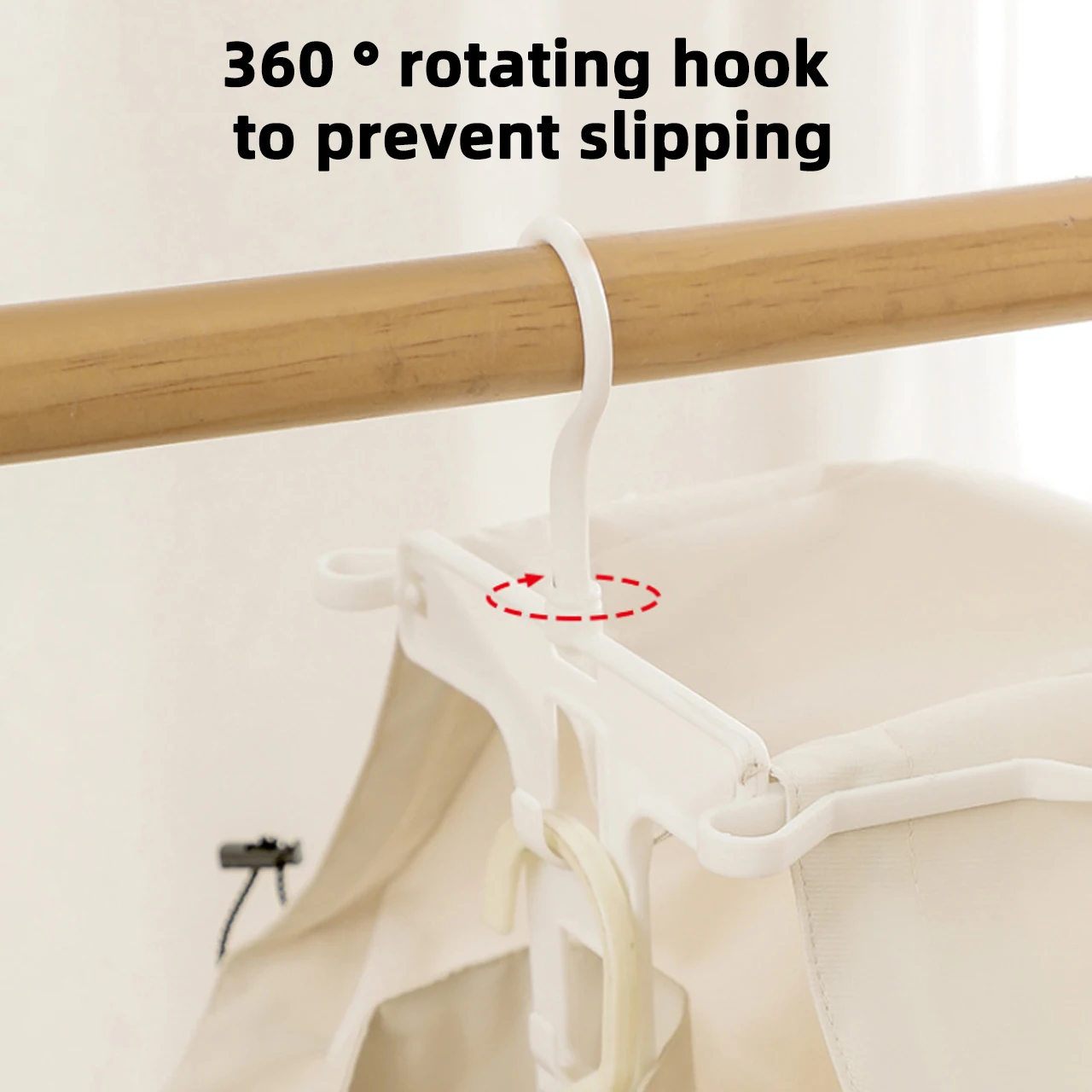 Foldable Hoodie Clothes Hanger Rotate Windproof Drying Rack Clotheshorse Sweater Retractable Clothes Holder