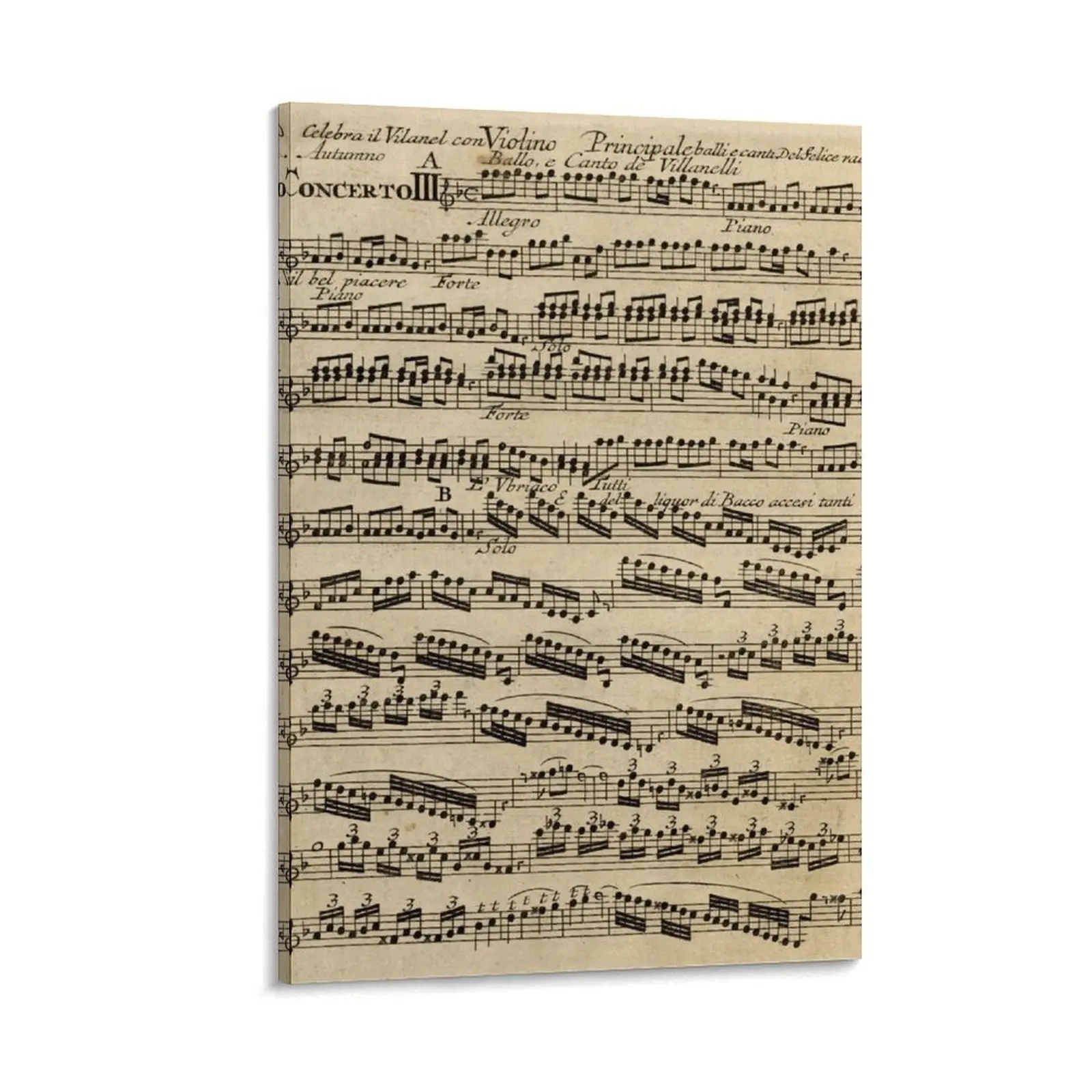 

Vivaldi Autumn The four Seasons Original handwritten score (3 of 4) Canvas Painting anime figure