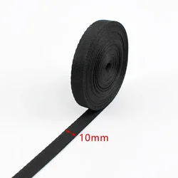 Black Nylon Webbing Tape for Bags, Straps, Ribbons, and Decorations - 5M 10 - 100mm (Black - 10mm)