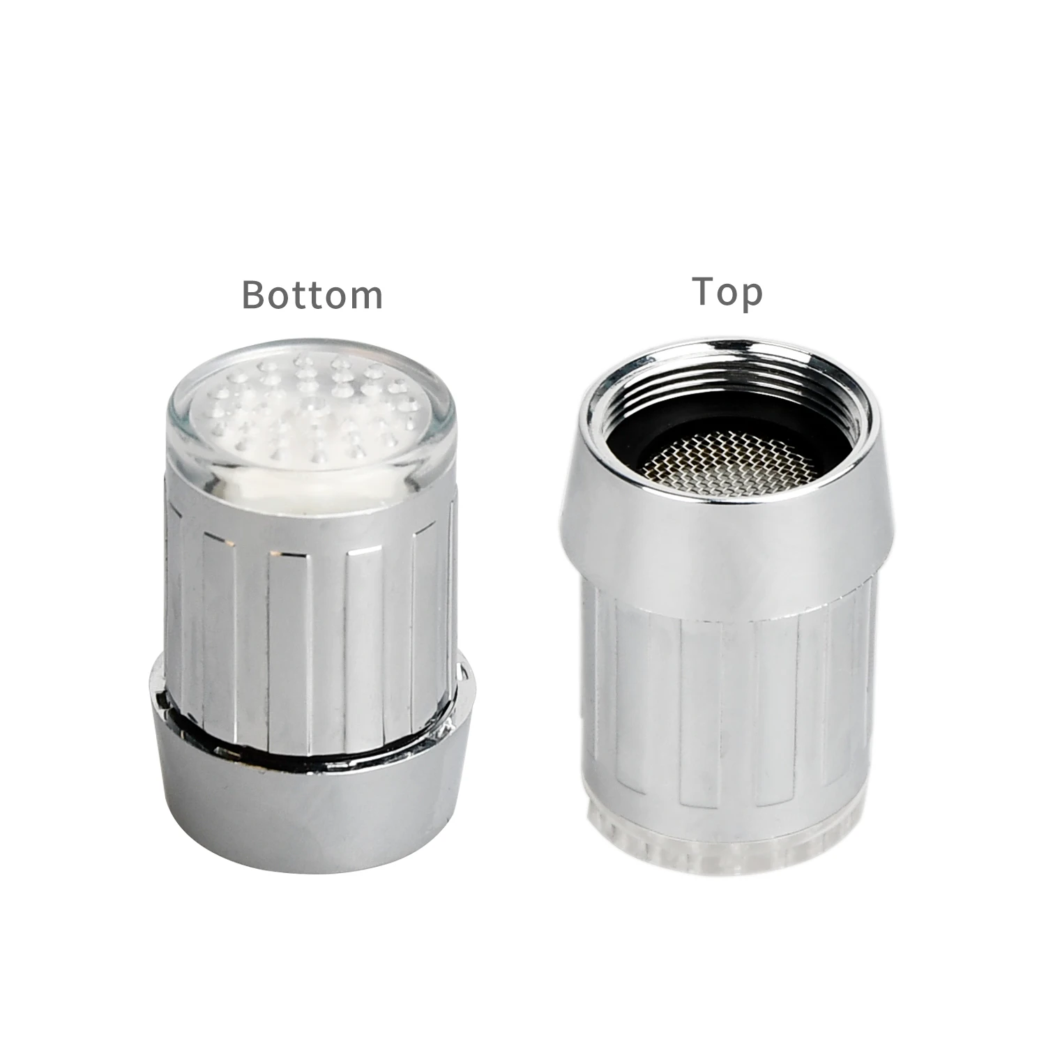 Description Picture 4 of item3 Color LED Light-up Temperature Faucet Bathroom Kitchen Glow Nozzle Shower Water Saving Faucet Nozzle Head with Converter