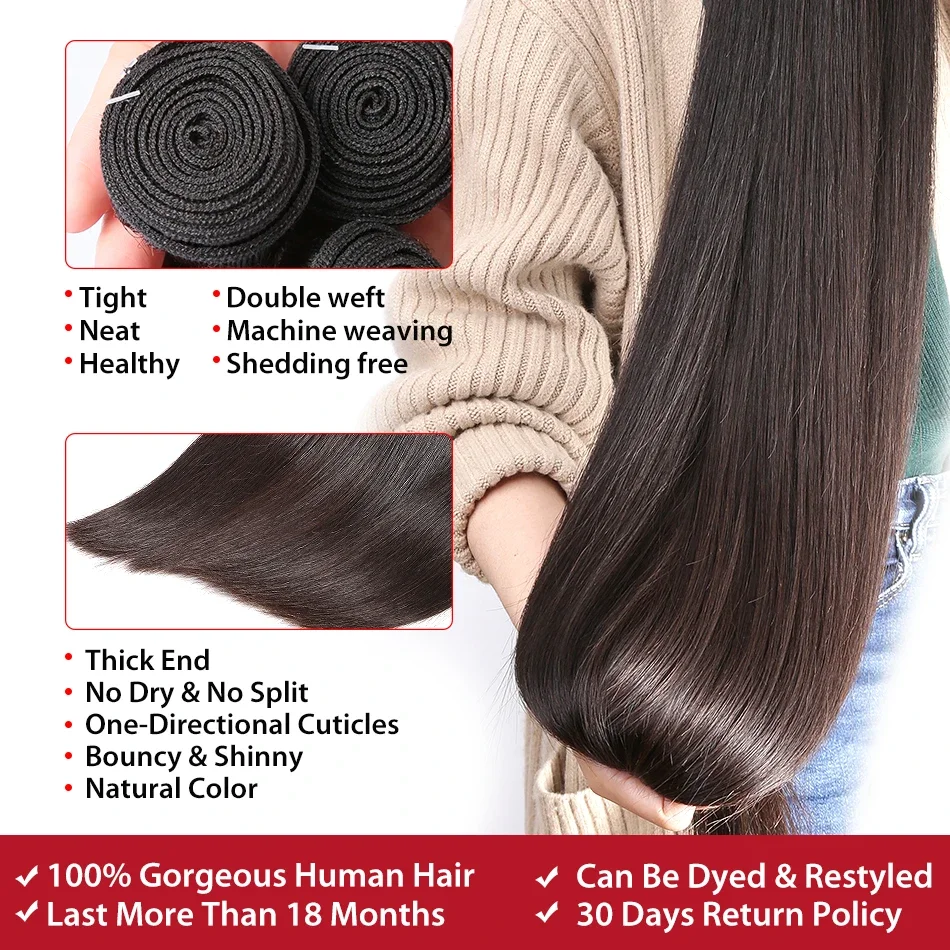 Rebecca Straight Human Hair Bundles 1 Pieces Natural Black Cheap Remy Human Hair Extensions 8-36 Inch Vendors human hair bundles